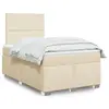 Image de vidaXL Sommier à lattes de lit avec matelas Crème 120x200 cm Tissu