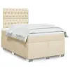 Image de vidaXL Sommier à lattes de lit avec matelas Crème 120x200 cm Tissu