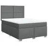 Image de vidaXL Sommier à lattes de lit avec matelas Gris foncé 140x190cm Tissu
