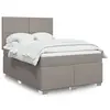 Image de vidaXL Sommier à lattes de lit avec matelas Taupe 140x190 cm Tissu