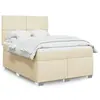 Image de vidaXL Sommier à lattes de lit avec matelas Crème 140x190 cm Tissu