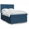 Image de vidaXL Sommier à lattes de lit avec matelas Bleu 140x190 cm Tissu
