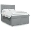 Image de vidaXL Sommier à lattes de lit avec matelas Gris clair 140x190cm Tissu