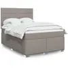 Image de vidaXL Sommier à lattes de lit avec matelas Taupe 140x190 cm Tissu