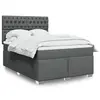 Image de vidaXL Sommier à lattes de lit avec matelas Gris foncé 140x190cm Tissu