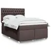Image de vidaXL Sommier à lattes de lit avec matelas Marron foncé 140x190 cm