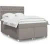 Image de vidaXL Sommier à lattes de lit avec matelas Taupe 140x190 cm Tissu