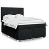 Image de vidaXL Sommier à lattes de lit avec matelas Noir 140x200 cm Tissu