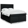 Image de vidaXL Sommier à lattes de lit avec matelas Noir 140x200 cm Tissu