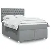 Image de vidaXL Sommier à lattes de lit avec matelas Gris clair 140x200cm Tissu