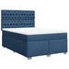 Image de vidaXL Sommier à lattes de lit avec matelas Bleu 140x200 cm Tissu