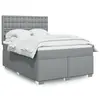 Image de vidaXL Sommier à lattes de lit avec matelas Gris clair 140x200cm Tissu