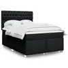 Image de vidaXL Sommier à lattes de lit avec matelas Noir 160x200 cm Tissu