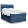 Image de vidaXL Sommier à lattes de lit avec matelas Bleu 160x200 cm Tissu