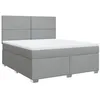 Image de vidaXL Sommier à lattes de lit avec matelas Gris clair 180x200cm Tissu