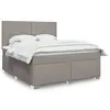 Image de vidaXL Sommier à lattes de lit avec matelas Taupe 180x200 cm Tissu