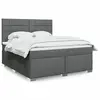 Image de vidaXL Sommier à lattes de lit avec matelas Gris foncé 180x200cm Tissu