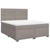 Image de vidaXL Sommier à lattes de lit avec matelas Taupe 180x200 cm Tissu