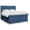 Image de vidaXL Sommier à lattes de lit avec matelas Bleu 180x200 cm Tissu