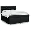 Image de vidaXL Sommier à lattes de lit avec matelas Noir 180x200 cm Tissu