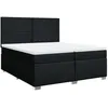Image de vidaXL Sommier à lattes de lit avec matelas Noir 200x200 cm Tissu