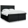 Image de vidaXL Sommier à lattes de lit avec matelas Noir 200x200 cm Tissu