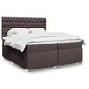Image de vidaXL Sommier à lattes de lit avec matelas Marron foncé 200x200 cm