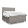 Image de vidaXL Sommier à lattes de lit avec matelas Taupe 200x200 cm Tissu