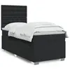 Image de vidaXL Sommier à lattes de lit avec matelas Noir 90x200 cm Similicuir