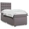 Image de vidaXL Sommier à lattes de lit avec matelas Gris 100x200 cm Similicuir