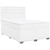 Image de vidaXL Sommier à lattes de lit avec matelas Blanc 140x190cm Similicuir