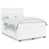 Image de vidaXL Sommier à lattes de lit avec matelas Blanc 140x200cm Similicuir