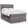 Image de vidaXL Sommier à lattes de lit avec matelas Gris 160x200 cm Similicuir
