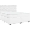 Image de vidaXL Sommier à lattes de lit avec matelas Blanc 180x200cm Similicuir