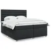 Image de vidaXL Sommier à lattes de lit avec matelas Noir 200x200 cm Similicuir