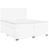 Image de vidaXL Sommier à lattes de lit avec matelas Blanc 200x200cm Similicuir