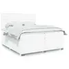 Image de vidaXL Sommier à lattes de lit avec matelas Blanc 200x200cm Similicuir