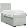 Image de vidaXL Sommier à lattes de lit et matelas Gris clair 90x190 cm Velours