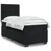 Image de vidaXL Sommier à lattes de lit avec matelas Noir 90x190 cm Velours