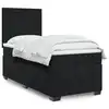 Image de vidaXL Sommier à lattes de lit avec matelas Noir 90x200 cm Velours