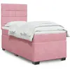 Image de vidaXL Sommier à lattes de lit avec matelas Rose 90x200 cm Velours