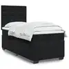 Image de vidaXL Sommier à lattes de lit avec matelas Noir 90x200 cm Velours