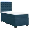 Image de vidaXL Sommier à lattes de lit avec matelas bleu 90x200 cm velours