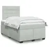 Image de vidaXL Sommier à lattes de lit et matelas Gris clair 120x200cm Velours