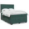 Image de vidaXL Sommier à lattes de lit et matelas Vert foncé 140x190cm Velours