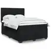 Image de vidaXL Sommier à lattes de lit avec matelas Noir 140x190 cm Velours
