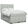 Image de vidaXL Sommier à lattes de lit et matelas Gris clair 140x200cm Velours