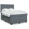 Image de vidaXL Sommier à lattes de lit et matelas Gris foncé 140x200cm Velours