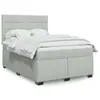 Image de vidaXL Sommier à lattes de lit et matelas Gris clair 140x200cm Velours