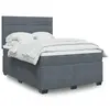 Image de vidaXL Sommier à lattes de lit et matelas Gris foncé 140x200cm Velours